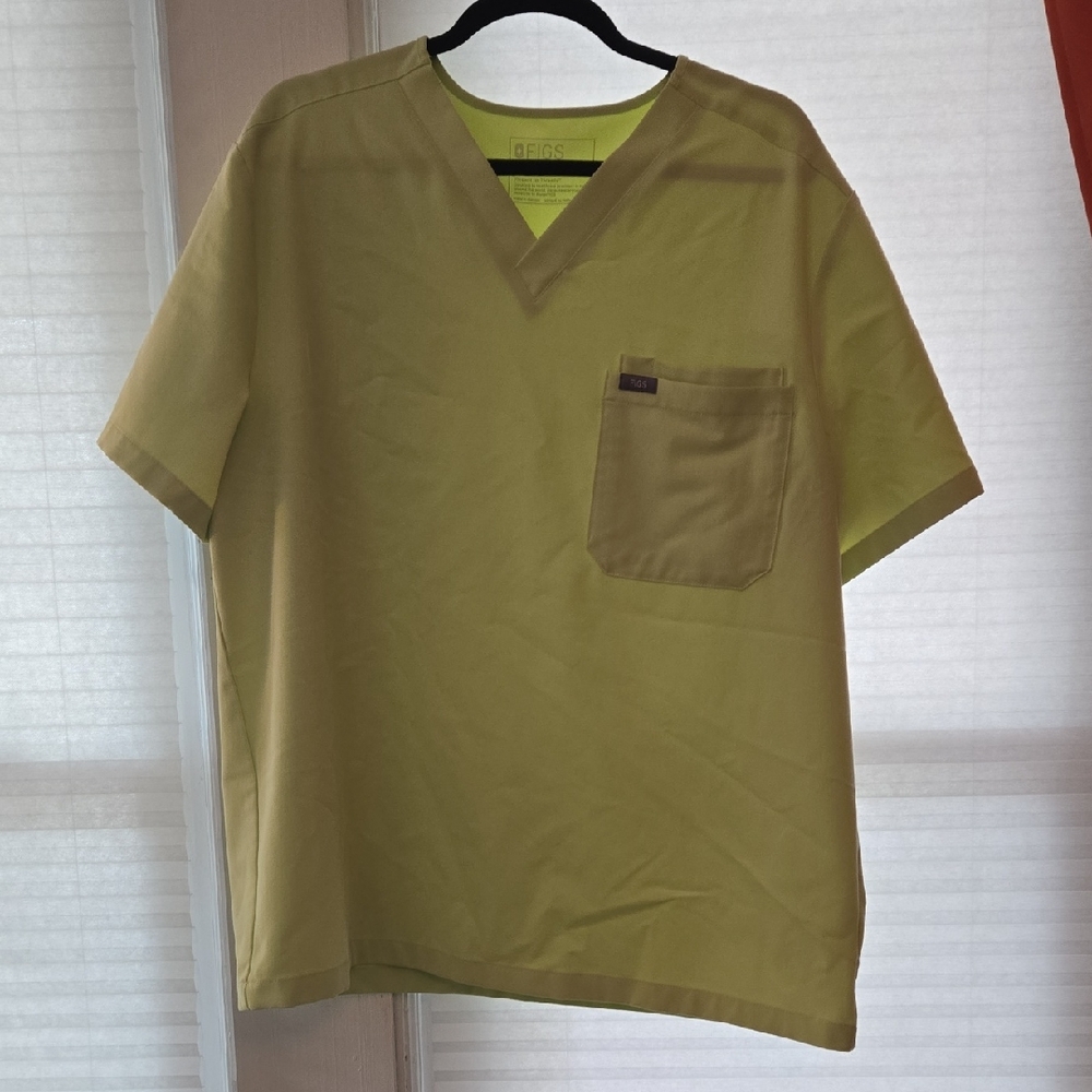 Men's Figs Leon - Mens Green Short Sleeve Scrub Top